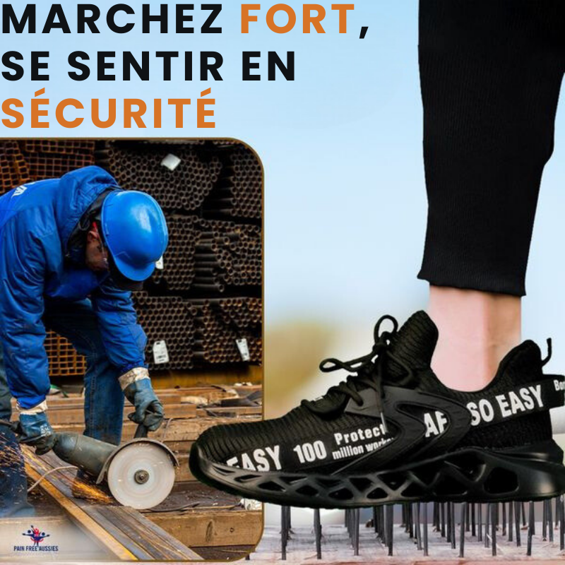 ULTRA-LIGHTWEIGHT AND BREATHABLE ANTI-SLIP SHOES WITH STEEL TOE CAP