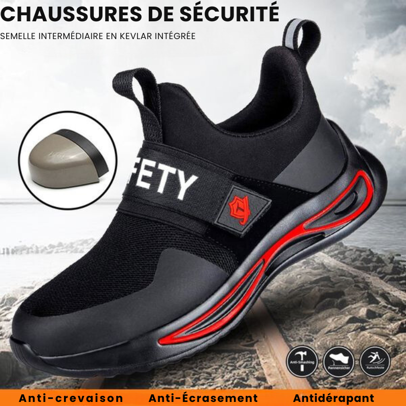 Fanmalls S1P Chaussures de sécurité ultralégères et résistantes à l'usure avec embout en acier